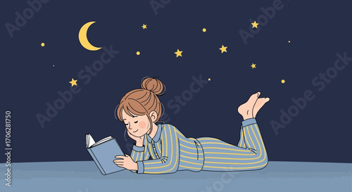 Reading Under The Stars: A Peaceful Moment Of Nighttime Literary Enjoyment