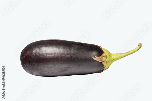 Wallpaper Mural Fresh eggplant lying on white background: studio shot of a single eggplant Torontodigital.ca