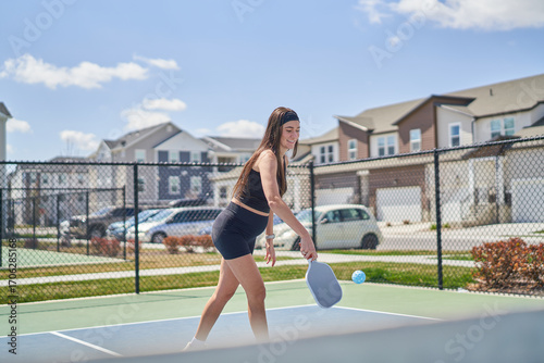 Pregnant Pickleball Ball Return Action  