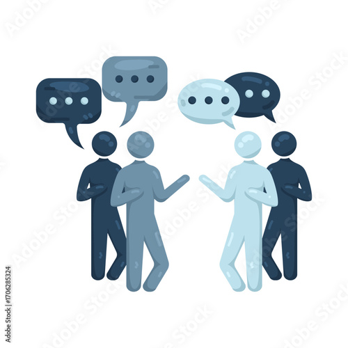 Illustration of People Talking With Speech Bubbles