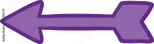 a simple purple arrow pointing left with rounded edges