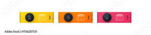Vector infographics rectangle with three data templates. Modern illustration Can be used for workflow layout, business steps, banners, web design, brochure, presentation
