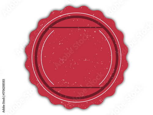 Vintage style badge with red rosette design