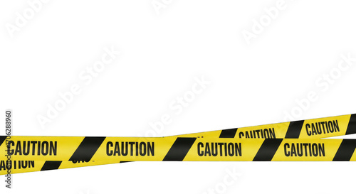 Yellow Caution Tape with Black Warning Text.