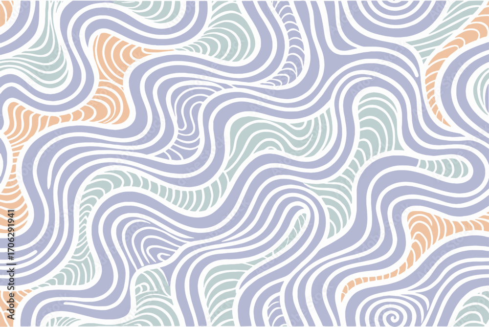 Fototapeta premium Abstract Pastel Swirls and Curves with Organic Shapes and Lines.