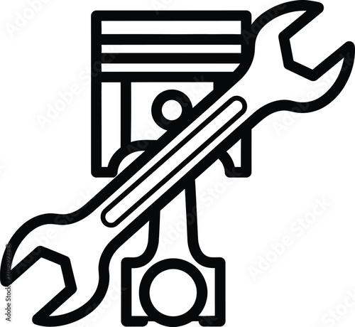 Modern motorbike repair service icon set for automotive industry