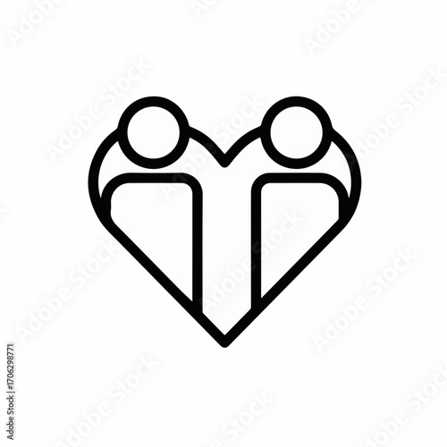 Two people united in a heart shape, symbolizing love and connection