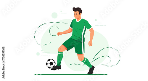 Soccer Player Demonstrating Advanced Ball Control Skills During Match Competition