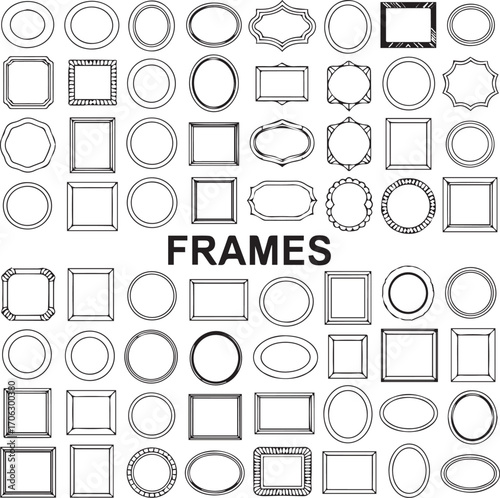 decorative frame borders vector bundle including oval circle square and ornamental picture frame templates