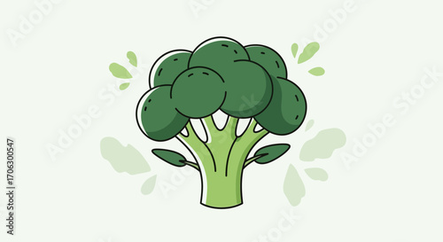 Vibrant Broccoli Illustration Showcasing Health, Freshness, And Dietary Benefits Creatively