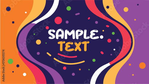 Abstract Colorful Swirls with Sample Text and Scattered Dots