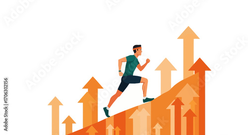 Successful Athlete Ascends A Steep Incline Symbolizing Progress Towards Goals