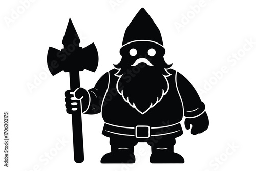 dwarf hammer vector art
