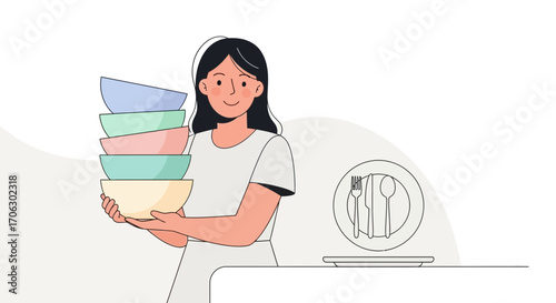 Warm And Welcoming Illustration Featuring A Person Preparing For Culinary Activities