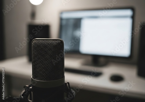 Home Recording Studio Microphone Focus.