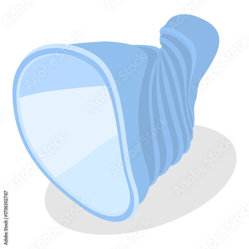 3D Isometric Flat Vector Set of Plastic Waste, Environmental Pollution. Item 9
