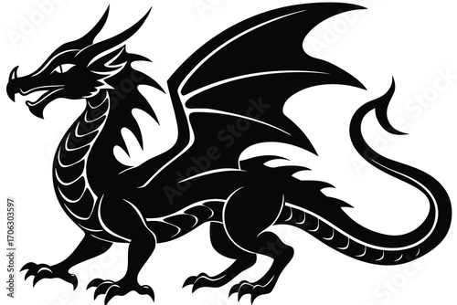 golden dragon vector art