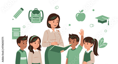 Teacher Enjoys Engaging Her Class While Kids Actively Participate In Learning Activities