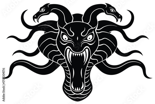 hydra head vector art