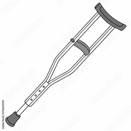 Modern medical crutch with adjustable height and ergonomic grip for mobility assistance and recovery