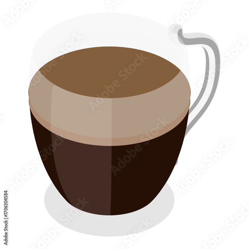 3D Isometric Flat Vector Set of Coffee Beverages, Cafe Menu. Item 2