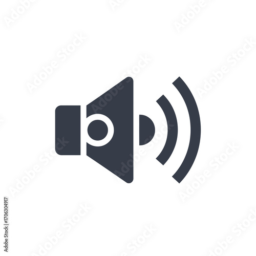 Speaker icon with sound waves indicating audio output.