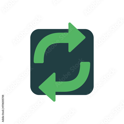 Free Download Green arrows form a circular refresh or repeat symbol on a dark background. - GFXLoad