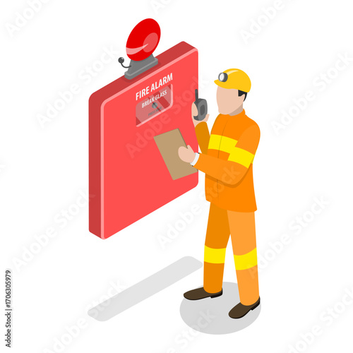 3D Isometric Flat Vector Illustration of Home Securitis, CCTV Equipment. Item 1