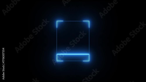 scanner icon animation isolated scanner neon shine icon animation.fingerprint biometric scanning animation. Biometric scanning animation showing neon fingerprint icon
