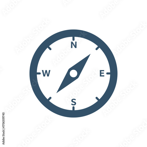 Free Download A circular compass with directional indicators on a white background. - GFXLoad