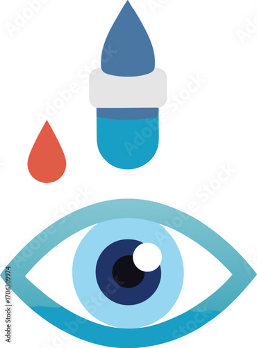 Eye Drops Illustration for Dry Eyes and Eye Care Treatment and Relief