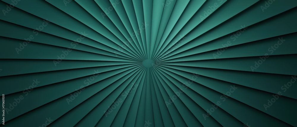 Obraz premium A mesmerizing pattern of teal rays converging towards the center, creating a dynamic visual effect.