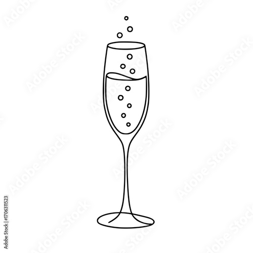 vector illustration glass of champagne 