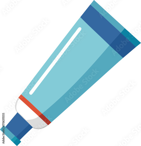 Blue Tube of Toothpaste Illustration for Dental Hygiene and Oral Care Products