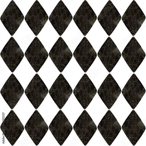 Seamless dark harlequin pattern with a grunge watercolor texture. Perfect for gothic Halloween designs, packaging, vintage-inspired textiles and dark fantasy aesthetics