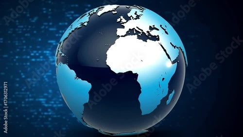 Global News Broadcast: Rotating Earth Animation with Breaking News Intro