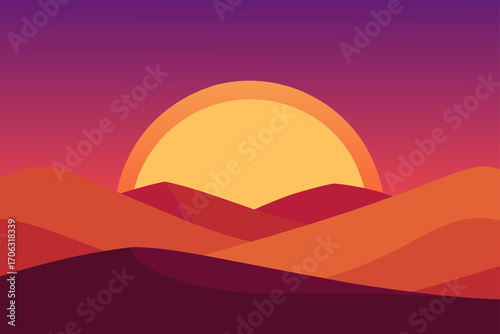 sunset over the mountains