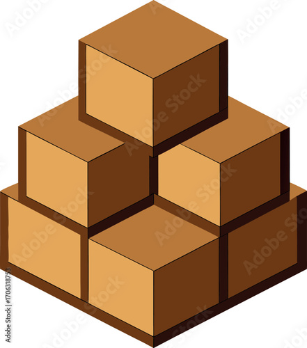 Stacked Wooden Cubes Building Blocks Toy For Children Educational Play