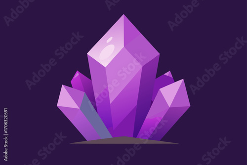 amethyst crystal vector illustration