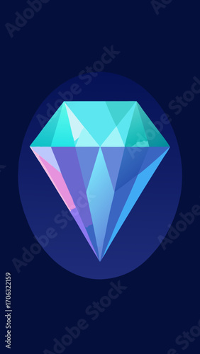 diamond on blue background