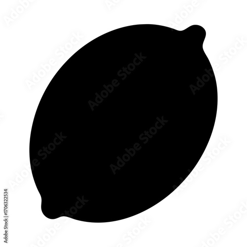 Silhouette of lemon fruit-Black silhouette of a lemon fruit in simple vector style. Minimalist illustration suitable for food, fruit, healthy eating, and natural product themed designs.
