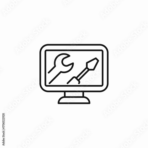 computer maintenance tools icon sign vector