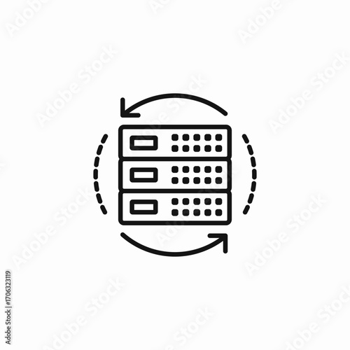 data center synchronization icon sign vector
