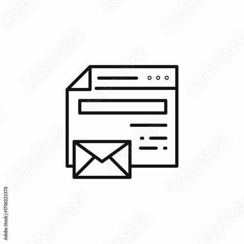 email form submission icon sign vector