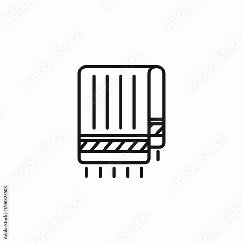 folded towel blanket icon sign vector