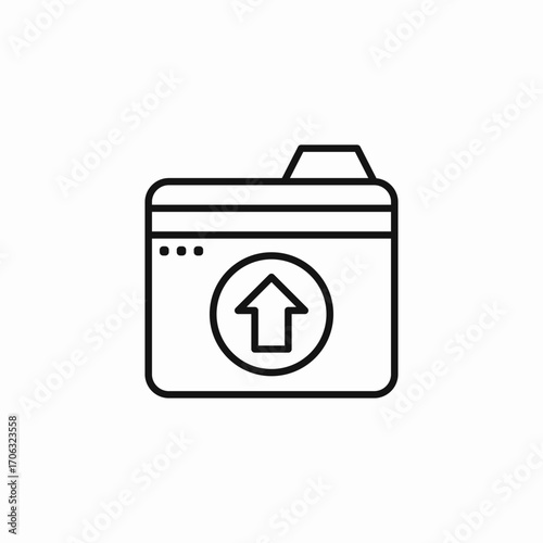folder upload icon icon sign vector
