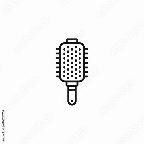 hair detangling brush icon sign vector
