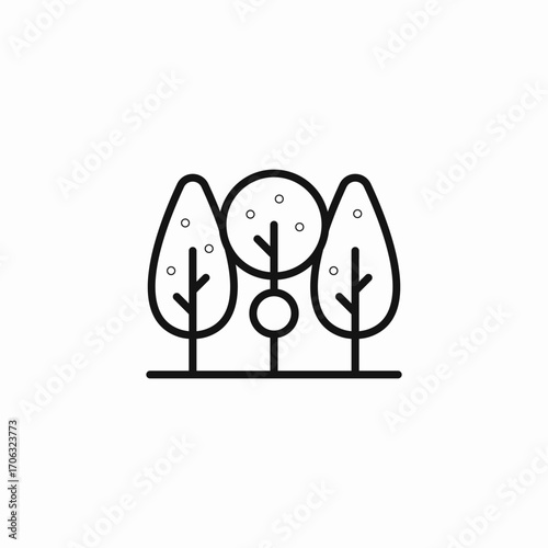group of trees icon sign vector