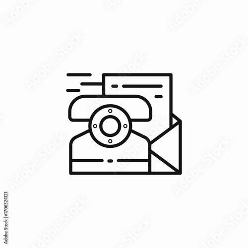 mail telephone icon icon sign vector
