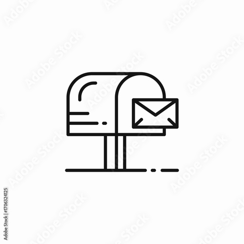mailbox with envelope icon sign vector